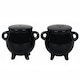 image 1 of Cauldron Salt & Pepper Shaker Set - Black