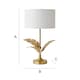 image 7 of ValueLights Christina Gold Palm Leaf Table Lamp White Shade and Bulb