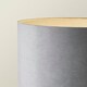 image 2 of ValueLights Large Brushed Chrome Curved Stem Marble Floor Lamp Coffee Table Standing Light - Grey Velvet Shade + LED Bulb