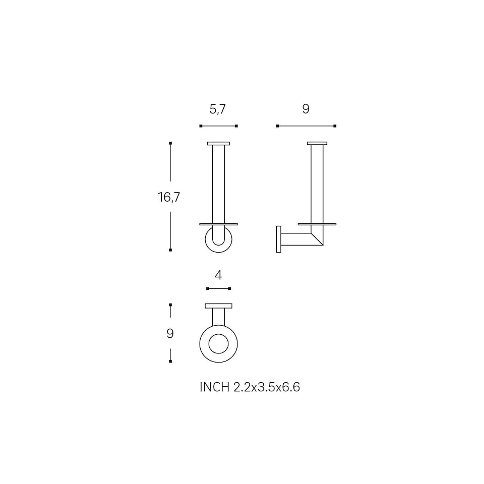 image 1 of Cosmic Wall Mounted Vertical Toiler Roll Holder with Durable Metal Light Grey