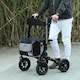 image 2 of HOMCOM Rollator Walker with Padded Seat, Backrest, All-terrain Wheels