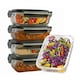 image 1 of 380ml Meal Prep Glass Containers with Airtight Lids Clip Lock Takeaway Containers Pack 5