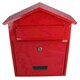 image 6 of Letter Post Mail Box Metal Red Wall Door Gate Fence Garden House Lockable Red