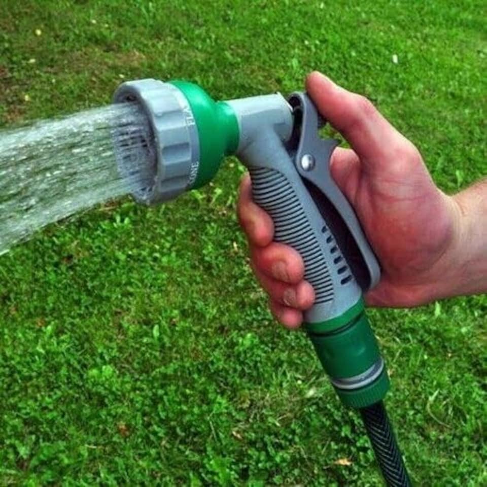image 1 of 6 Dial Garden Hose Pipe Spray Gun Water Soft Grip Handle Multi Pattern