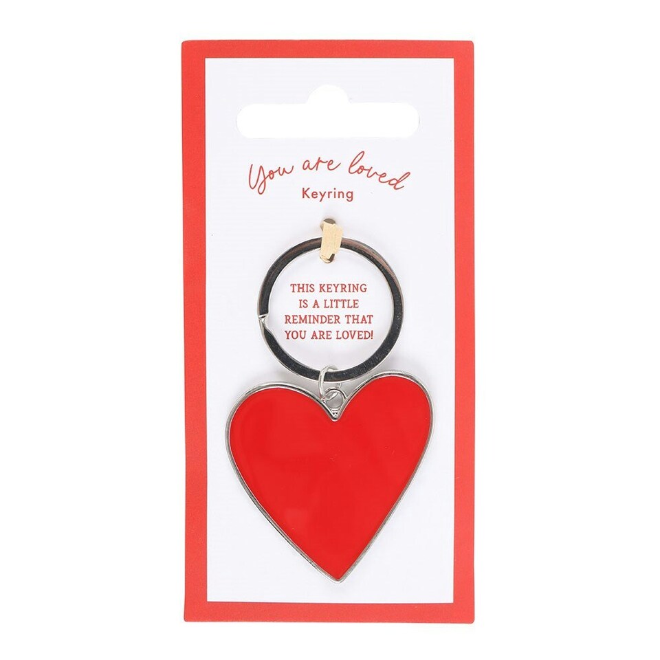 image 1 of Something Different You Are Loved Heart Keyring - Red - One Size