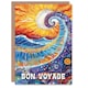 image 1 of Bon Voyage Sun Colourful Seascape Wave Folk Art Farewell Card