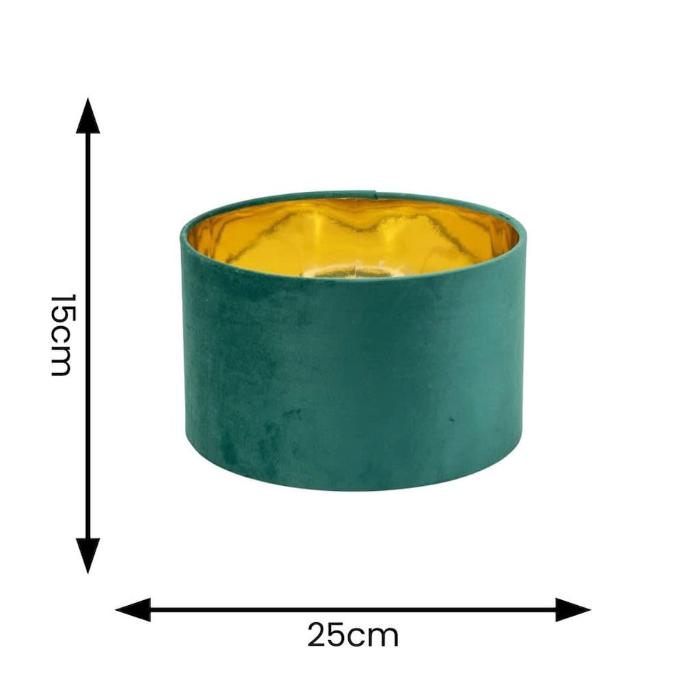 image 1 of ValueLights Reni Small Forest Green Velvet Chrome Inner Lamp Shade | Green