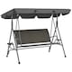 image 1 of Outsunny 3 Seater Garden Swing Seat Bench w/ Adjustable Canopy, Grey Grey | Grey