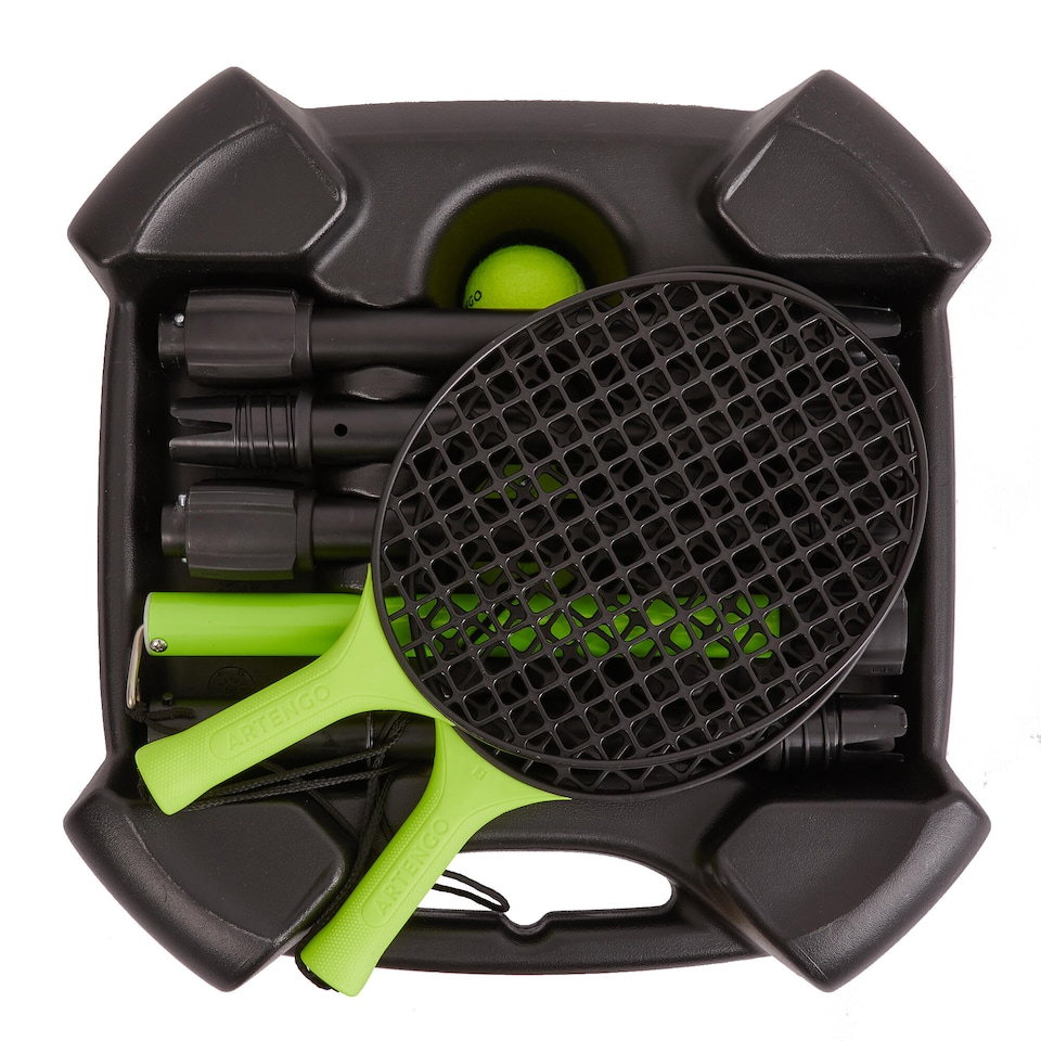 image 1 of Decathlon Speedball Set Turnball Strong (1 post, 2 rackets, and 1 ball) - Black/Yellow