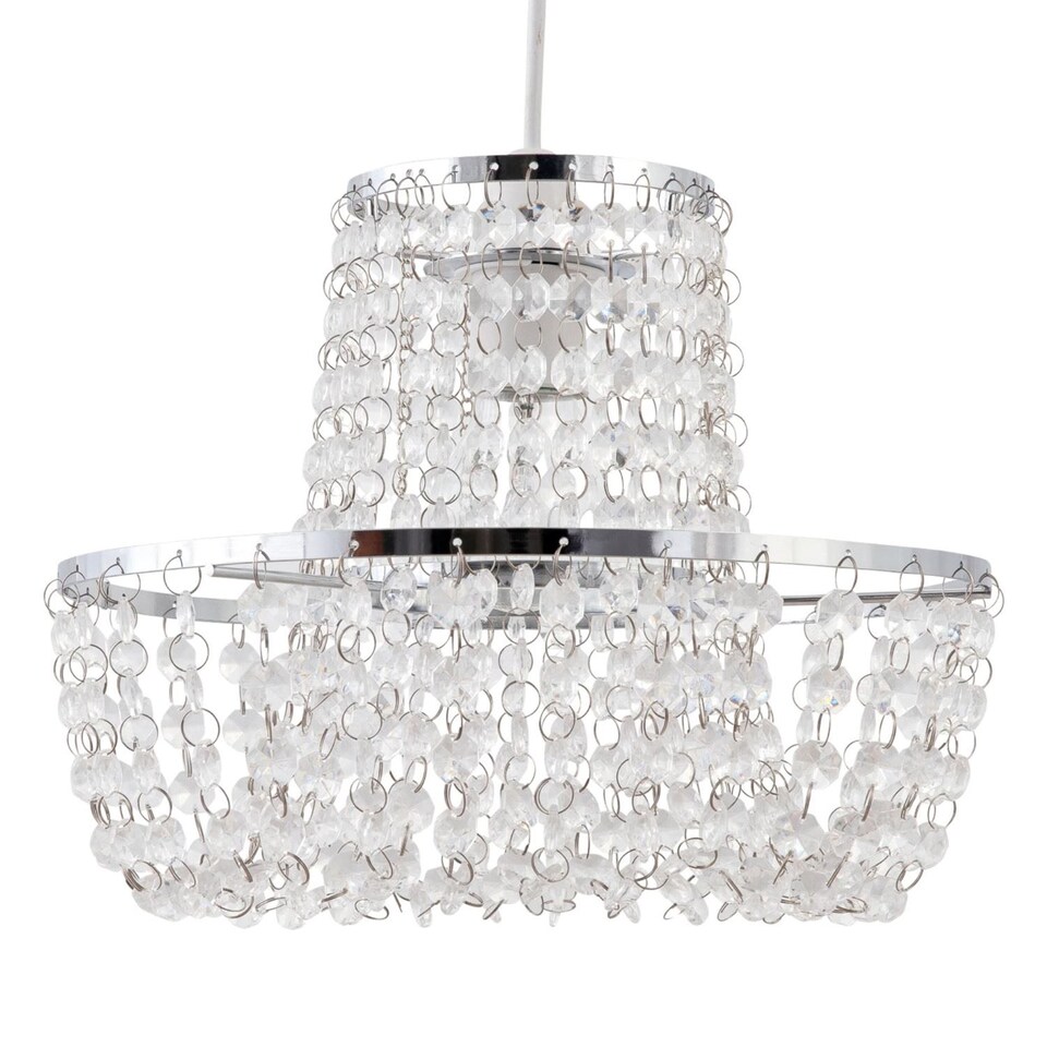 image 1 of Jewelled Easy Fit Light Shade | Clear | Chrome | Medium | 1
