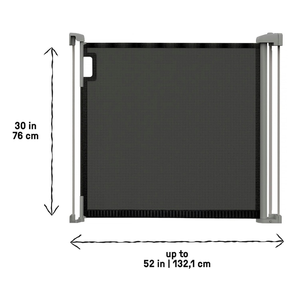 image 1 of Ingenuity The Thruway 52W Series Pet and Baby Gate with Tuck Away Mesh Black
