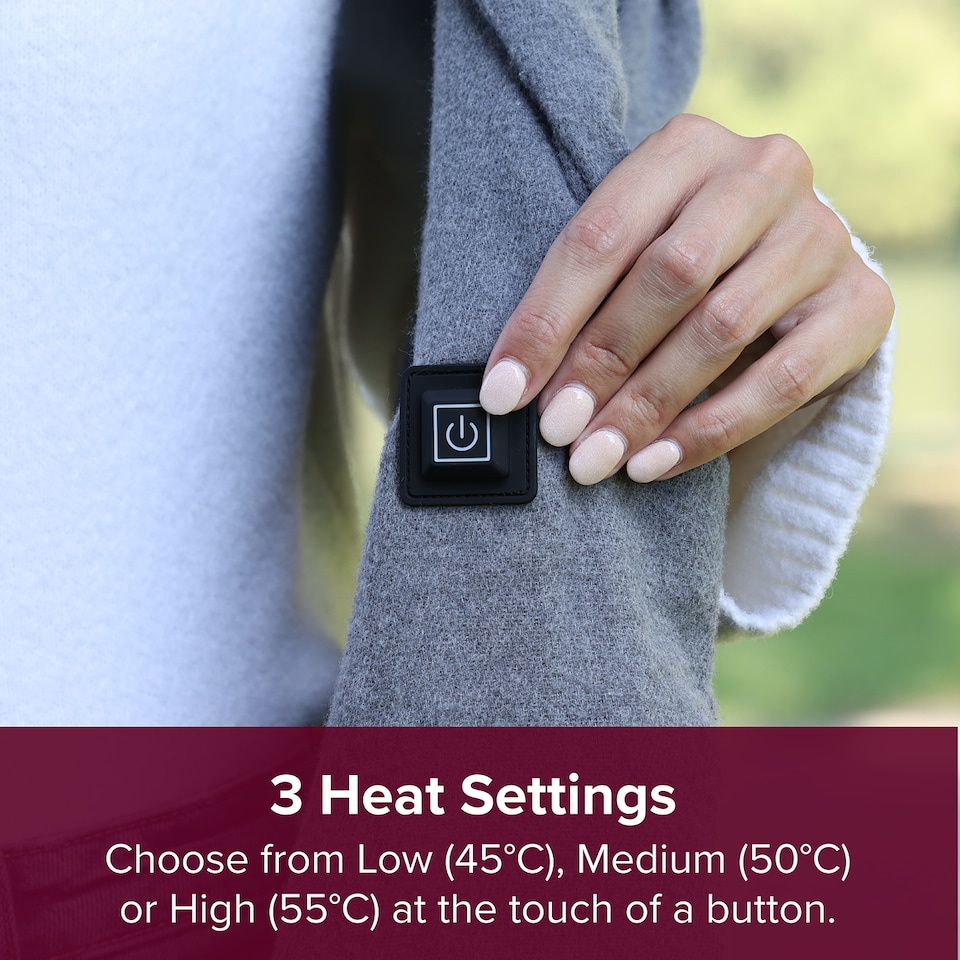 image 1 of Sash & Bloom 2-in-1 Heated Scarf with Heated Pockets and Rechargeable Battery Pack