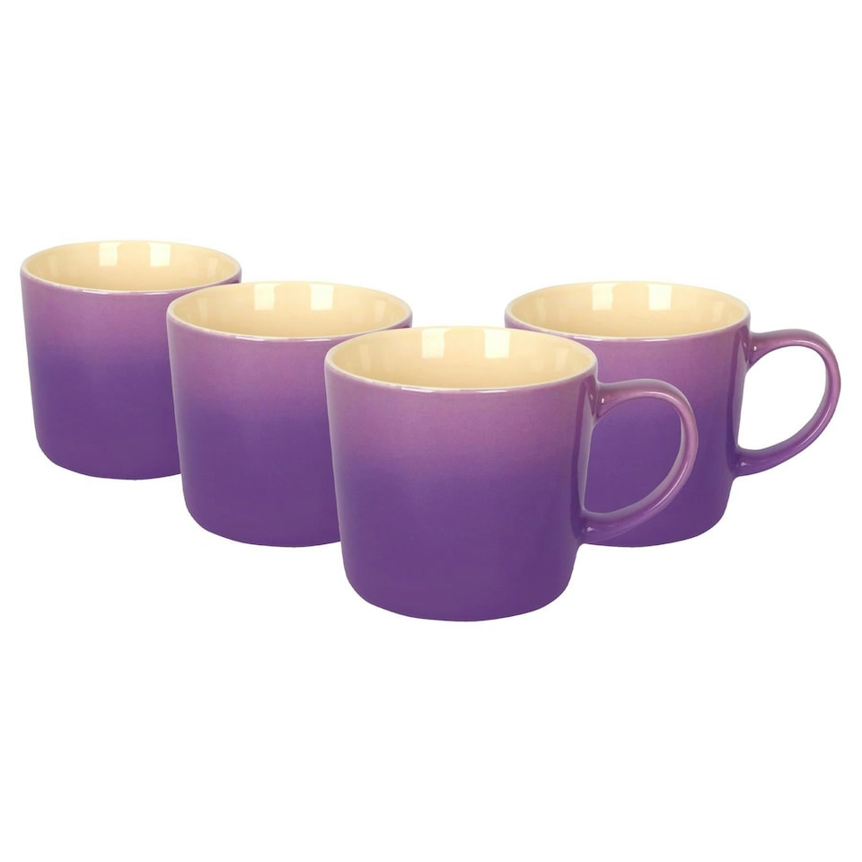image 1 of Argon Tableware New Bone China Mugs - 330ml - Purple Ombre - Pack of 4 Purple