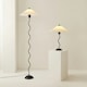 image 6 of ValueLights Wiggle Matte Black Table Lamp with Cream Tapered Shade | Black | White