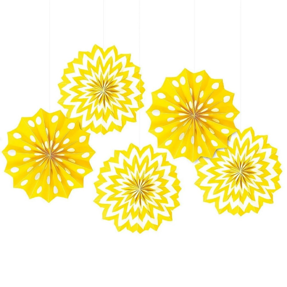 Amscan Paper Dot & Chevron Party Decoration - Sunshine Yellow/White - One Size