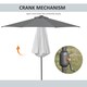 image 7 of Outsunny 2.7m Patio Garden Umbrella Outdoor Parasol Outdoor Market Table Umbrella with Tilt Crank and 24 LEDs Lights Grey