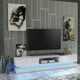 image 2 of TV Unit 180cm White Gloss Fronts White Matt Body with LED Base | White | One Size | 1