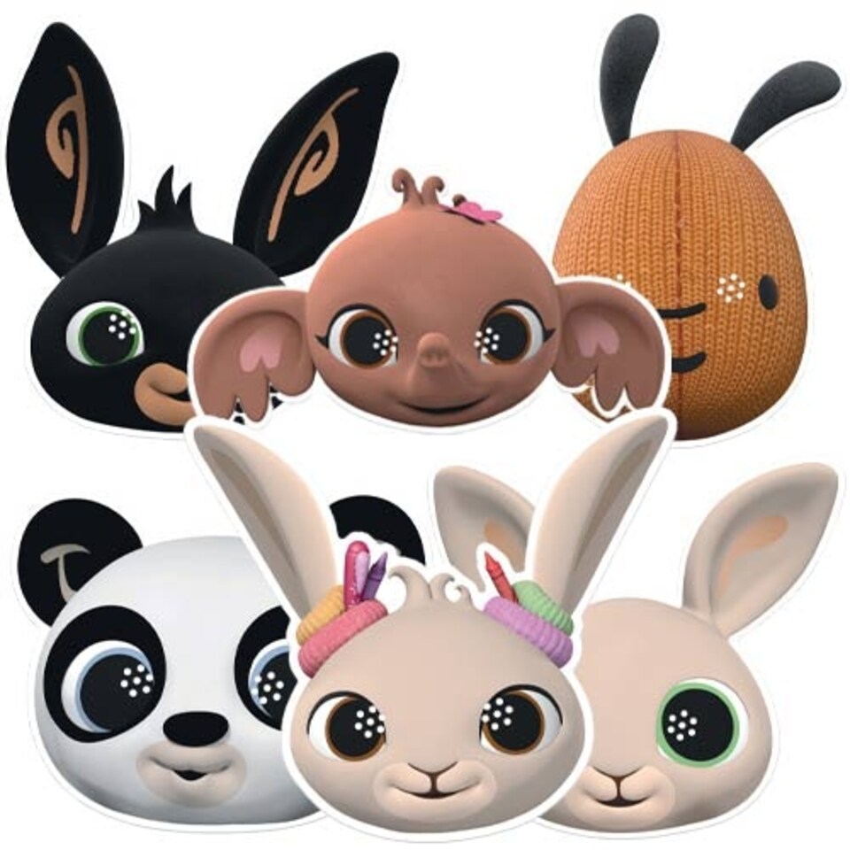 Bing Cardboard Face Masks - Pack of 6