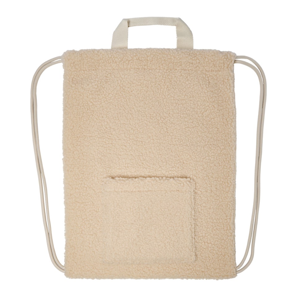 image 1 of Floso Bear Sherpa 9L Drawstring Bag | Multi | Natural | One Size | 1
