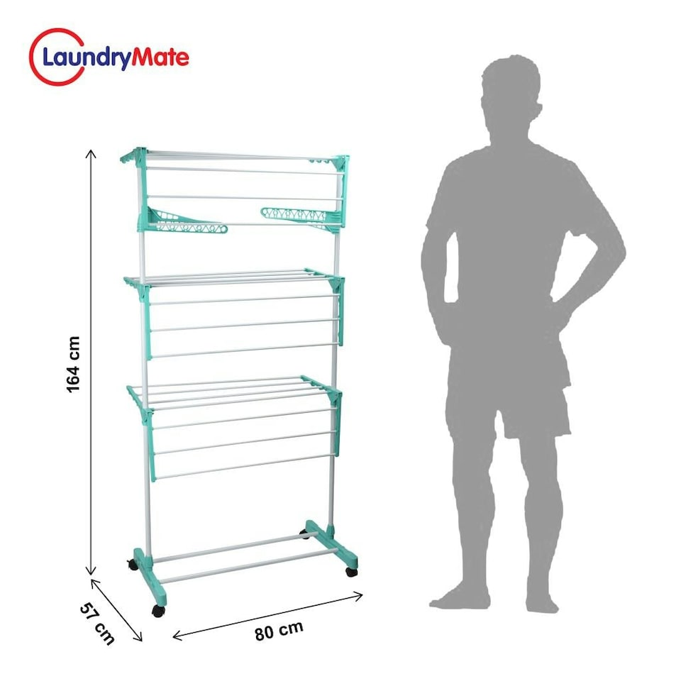 image 1 of Foldable Clothes Airer 3 Tier Horse Drying Rack Stand Laundry Washing Drier Line