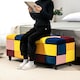 image 7 of HOMCOM Storage Ottoman, Storage Bench with Wood Legs, Footstool, Footrest with Velvet Surface for Bedroom, Hallway, Living Room, 114 x 47 x 47 cm, Multicoloured