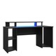 image 1 of Tezaur Curved Black Gaming Desk with Colour Changing LED