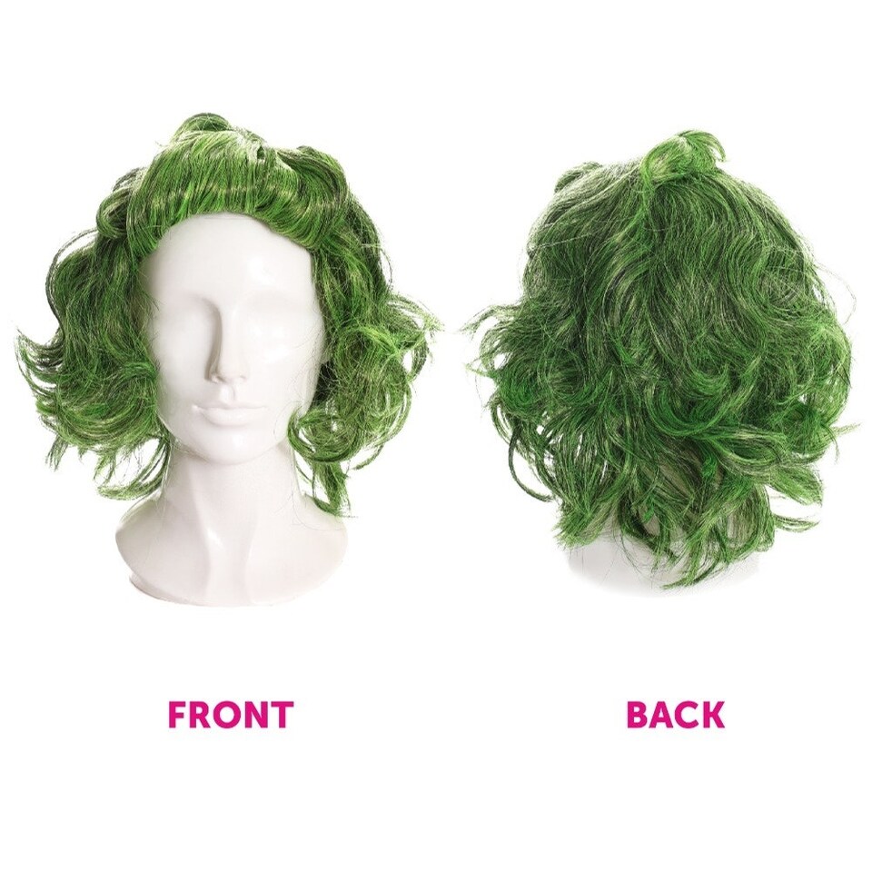 image 1 of Factory Worker Accessory Set - Wig, Face Paint, Gloves, Braces & Eyebrows Green | One Size