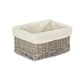 image 5 of Wicker Grey Wash Lined Storage Tray Grey | Grey | L