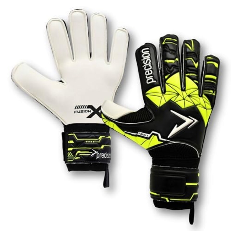 image 1 of Precision Junior Fusion X Flat Cut Finger Protect -  - 7 - Football - Soccer - PRG15707 Black