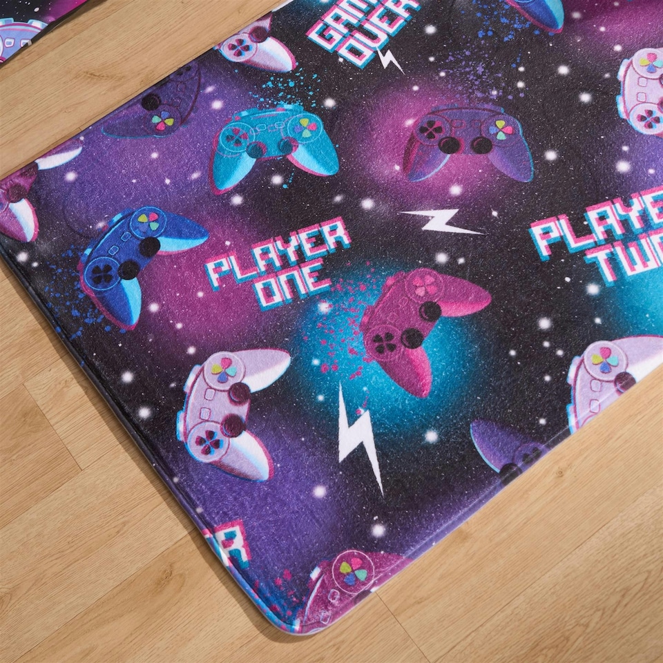 image 1 of OHS Kids Gaming Rug Super Soft Washable Anti Slip Indoor Home Decor Bedroom Runner Mat Multi | 65 x 120cm