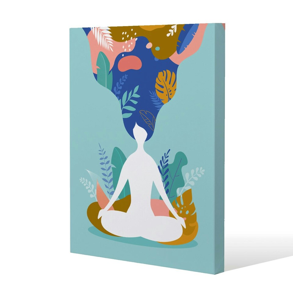 image 1 of mindfulness, meditation and yoga (Canvas Print) 61 x 91 x 4cm