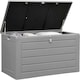 image 1 of Olsen & Smith Large 680L Weatherproof Outdoor Sit On Wood Effect Plastic Garden Bench Storage Box Chest Container Furniture Brown Brown | Brown