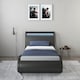 image 5 of Orion LED Lights Headboard Gaming Style Black Faux Leather Bed Frame (Single) | Black | Black | Single