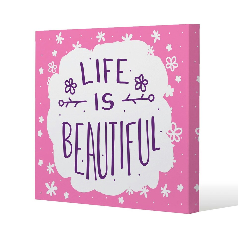 image 1 of Life Is Beautiful (Canvas Print) 46 x 46 x 4cm