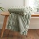 image 1 of Bianca So Soft Carved Faux Fur Blanket Throw | Green | Sage Green