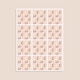 image 3 of Floral Baby Pink Stripes Square Stickers 65mm - Sheet of 12