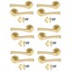 image 1 of Golden Grace 6 Pairs Wave Design Door Handles on Round Rose in Electro Brass Finish with 2.5" Tubular Latch - 52mm Diameter Gold