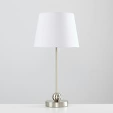 ValueLights Silver Table Lamp White Shade White