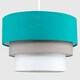 image 2 of ValueLights Aztec 3 Tier Teal Fabric Ceiling Light Shade Blue