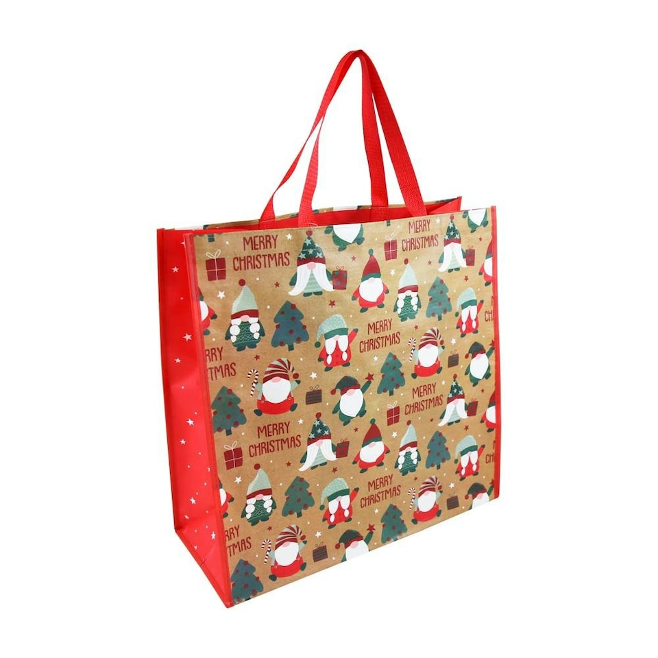 Gonk Jumbo Square PP Woven Christmas Gift Bag Tesco Groceries - Main Image