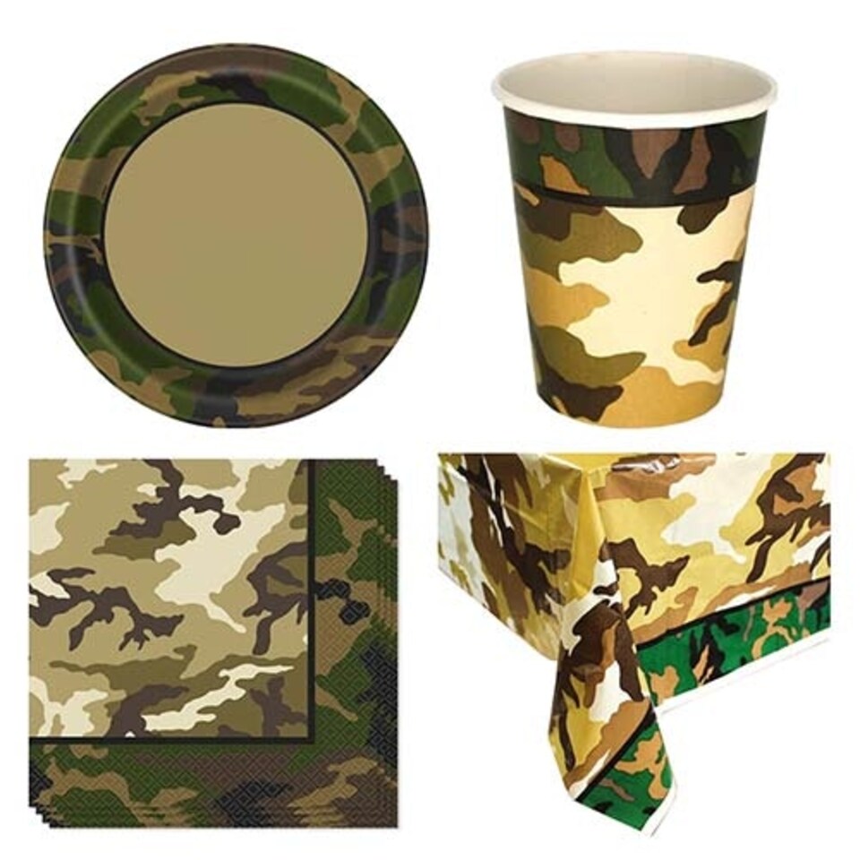 Army Camouflage Theme 8 Person Value Party Pack