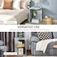 image 5 of Modern Side Table Three Layer Bedside Table Nightstand w/ 2 Storage Shelves Grey