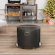 image 9 of Outsunny Outdoor Round Fire Pit with Lid, Wood Burning Firepit with Fire Poker and Floor Mat for Patio Bonfire BBQ Camping, Black