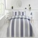image 5 of PH Chambray Stripe Duvet Cover Set with Pillowcase Grey | Double