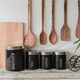 image 5 of Harbour Housewares 4 Piece Black Round Metal Kitchen Canisters Set Utility Storage Utility Containers Storage Box Storage Container