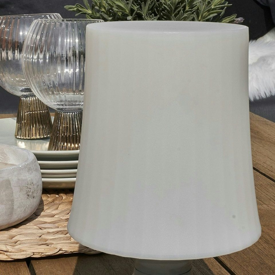 image 1 of ValueLights Colmar Dimmable Painted Grey Table Lamp and LED 2W Bulb