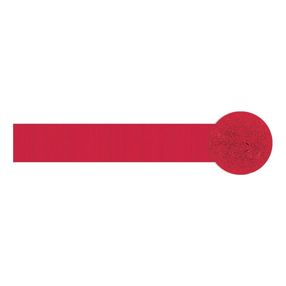 image 1 of Amscan Crepe Paper Plain Streamers - Apple Red - One Size
