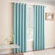 image 2 of Enhanced Living Vogue Sky Blue 90 x 72 inch (229x183cm) Eyelet Thermal Noise reducing Dim Out Curtains (PAIR)