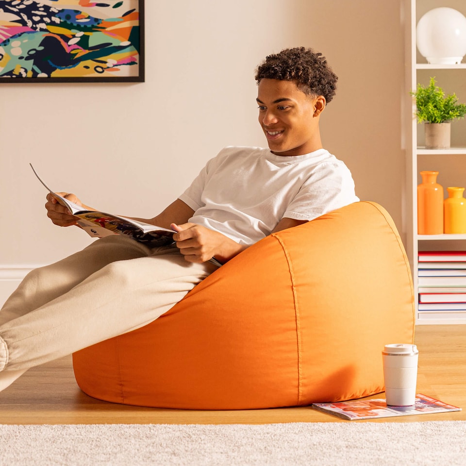 image 1 of Adult Classic Beanbag Outdoor Waterproof Bean bags Ready Filled - Orange | Orange | Orange | 1