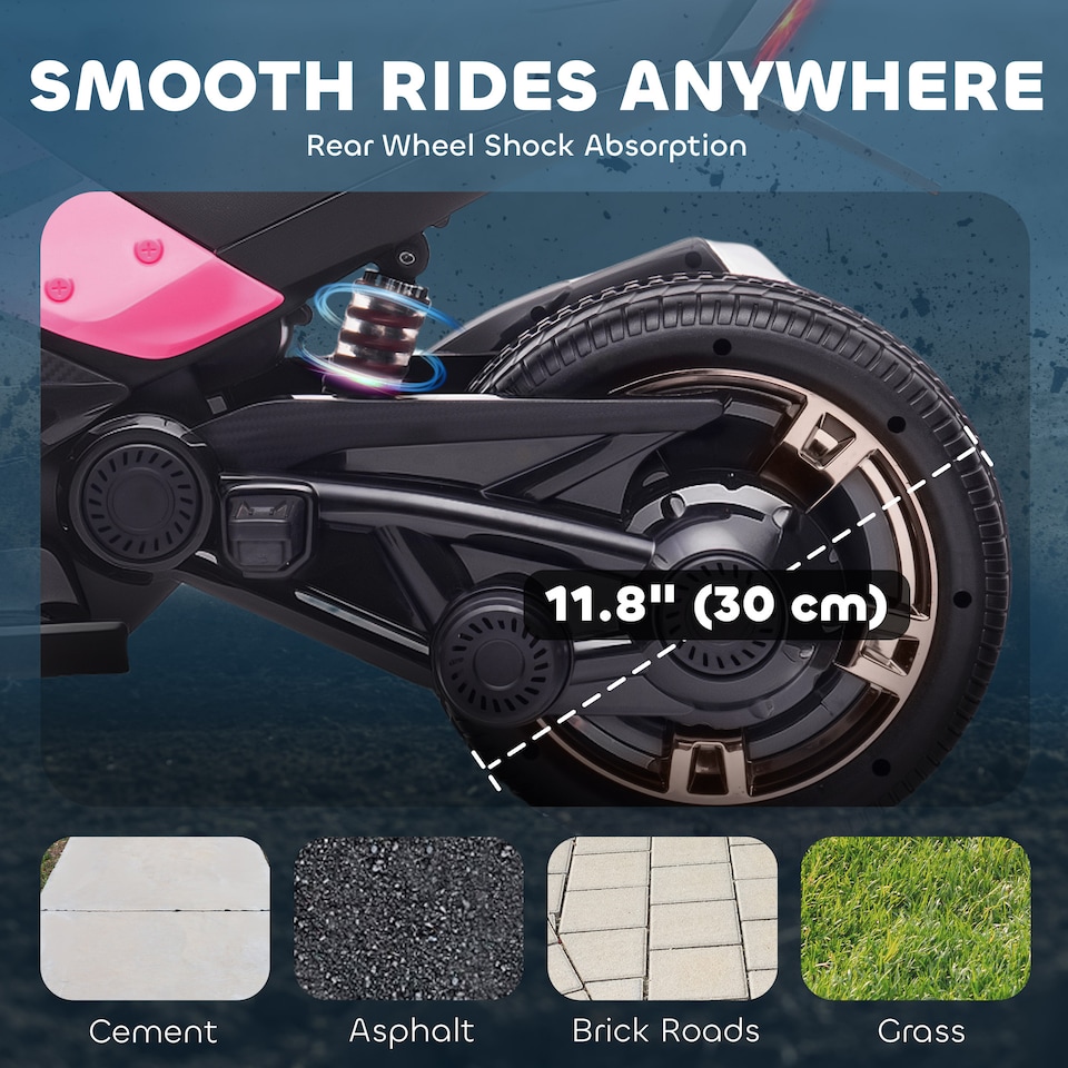 image 1 of AIYAPLAY Kids Electric Ride On Car, 12V Battery Powered Ride On ATV with MP3 Player, Horn, 2 Speeds, LED Lights, 3 Wheeler Electric Vehicle Toy Car for Boys & Girls Ages 3-8 | Pink